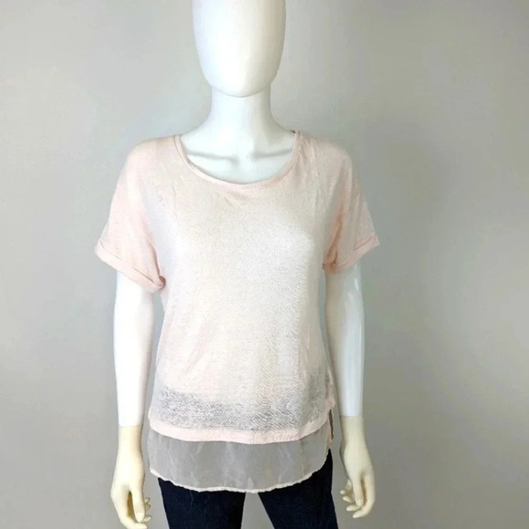Banana Republic Pale Pink Linen Blouse M - Picture 1 of 6